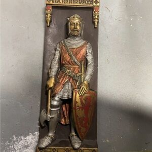 Medieval Knight Wall Decor in Gold and Red